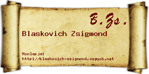 Blaskovich Zsigmond névjegykártya