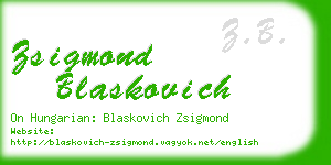 zsigmond blaskovich business card